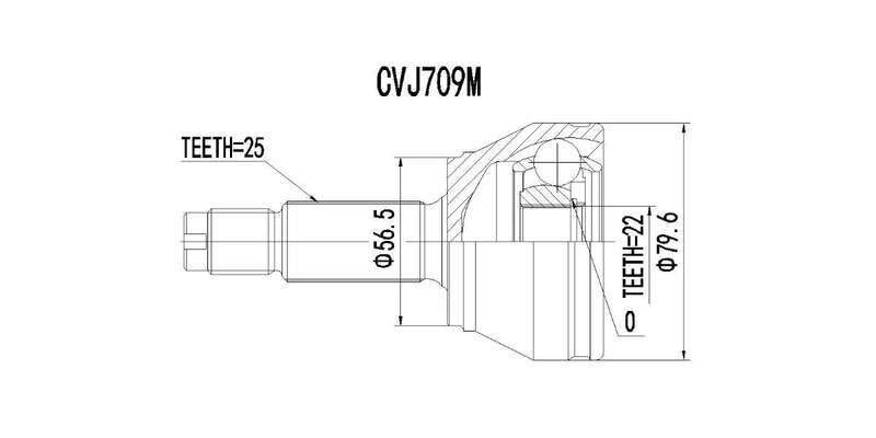 Outer Cv Joint Fiat Panda 1.2 4X2,4X4, Mazda Soho 1995-2011