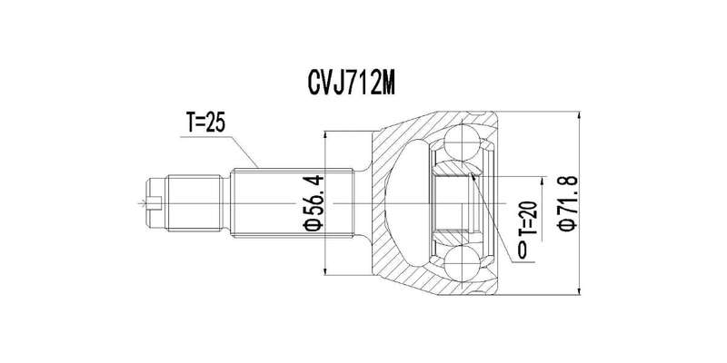 Outer Cv Joint Fiat Panda 1.2 4X2,4X4, Mazda Soho 1997-2013