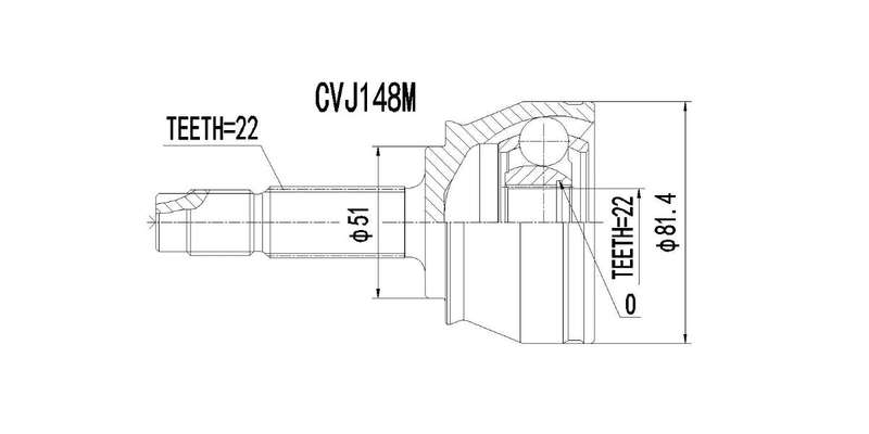Outer Cv Joint Fiat Strada 1.2 El,1.4,1.6,1.7Td 2005-2011