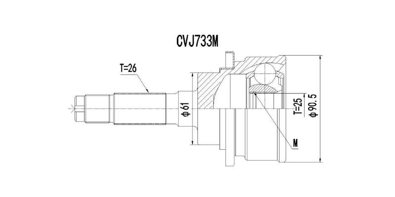 Outer Cv Joint Ford Ranger 2.5Td 4X4,3.0Tdci,4.0 V6,Mazda B2600 2005-2011