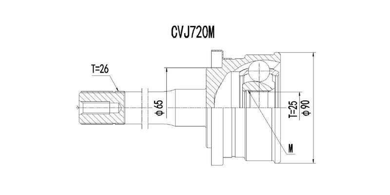Outer Cv Joint Ford Ranger 2500D,Mazda B2500Td,B3000 1986-2007