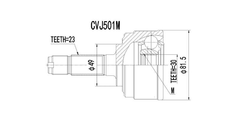 Outer Cv Joint Honda 130,150 1984-1989