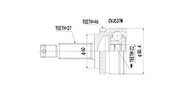 Outer Cv Joint Hyundai I20 1.2,1.4,Crdi,1.6 2009-2013