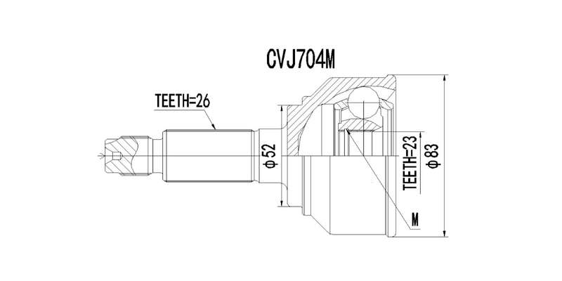 Outer Cv Joint Mazda 323 160 Midge/Sti,626 1.6S 1991-2003