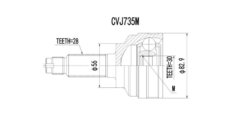 Outer Cv Joint Mazda 626 2.0I,Mx 5 1,8 1998-2005 (CVJ735M)