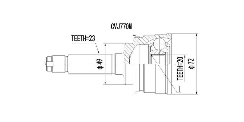Outer Cv Joint Tata Indica 1.4 Lei,1.4D,Vista 1.4,Indigo 1.4 2005-2015