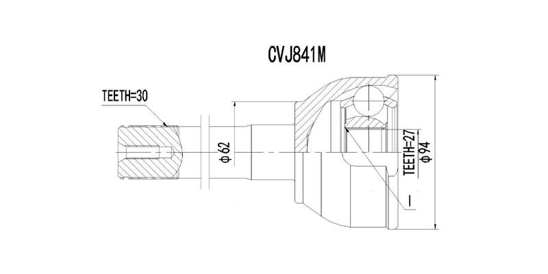 Outer Cv Joint Toyota Hilux 2400D 4X4,Landcruiser Petrol,Diesel 1981-2007 (CVJ841M)