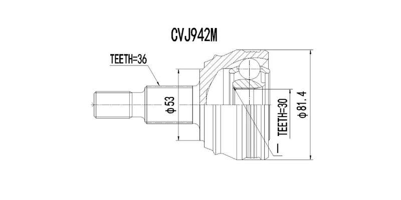 Outer Cv Joint Vw Golf 4 1.6I,Jetta 4 1999-2004 CVJ942M
