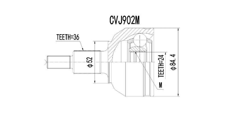 Outer Cv Joint Vw Polo 1.4 Tdi,1.6I,1.9Tdi,Calssic,Vivo 2002-2005,2009>