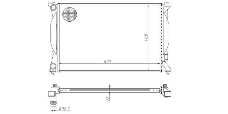 Radiator Audi A4 1.8T,1.9Tdi,2.0,2.0Tdi Bfb,Amb,Bex,Avf,Awx,Alt,Blb,Bna,Bgb,Bwe 2001-2008