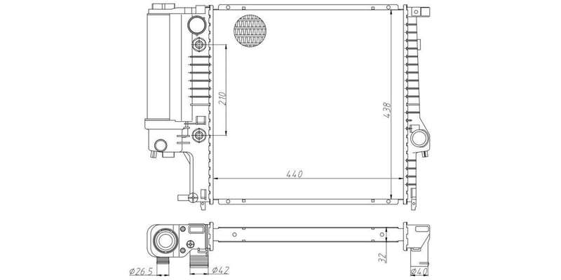Radiator Bmw 316I,318I [E36] M40,M42,M43,M44 1992-1999
