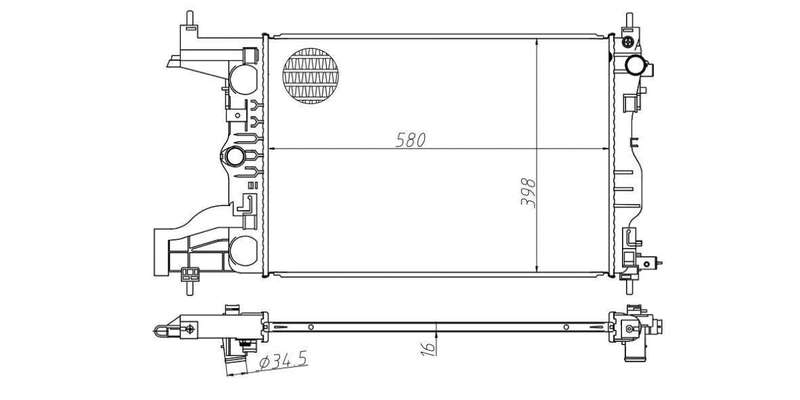 Radiator Chev Cruze 1.6,1.8 F16D3,F16D4,Lde,,F18D4 2009-2013