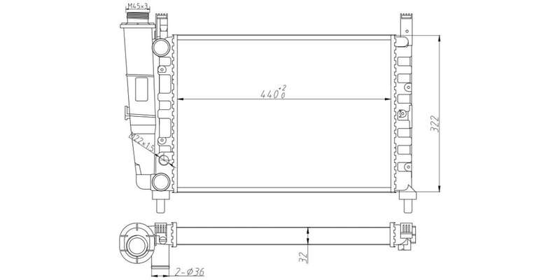 Radiator Fiat Uno Cento,Fire,Mia 156A2,160A3 1990-2000
