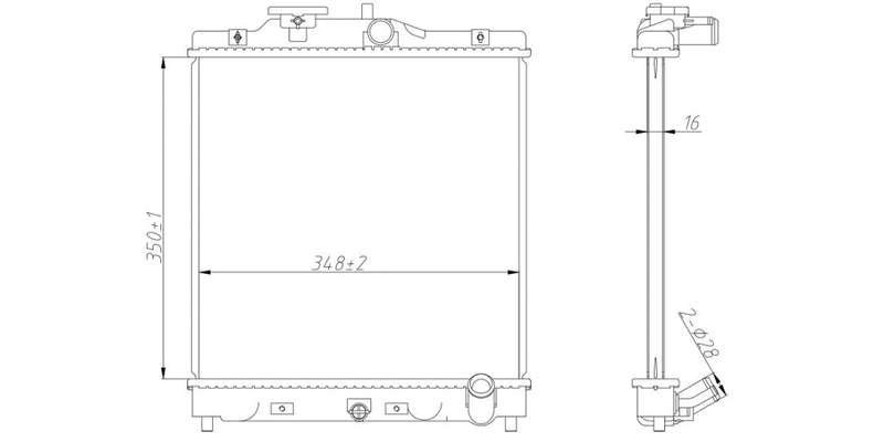 Radiator Honda 150 Sohc,150I,160E Dohc,160I Dohc D15B3,D16A9 1992-2001