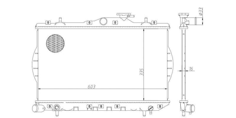 Radiator Hyundai Accent I 1.3,1.5,Crdi,1.6 G4Eh,G4Ek,G4Ea,G4Ee,D3Ea,G4Ed,G4Edg 1994-2009