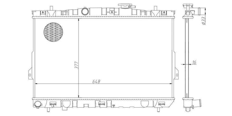 Radiator Hyundai Elantra 1.6,Tiburon 2.0 G4Ed,G4Gf 1996-2006