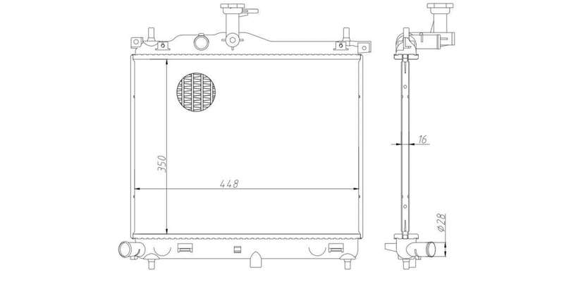 Radiator Hyundai Grand I10,I10 G4La,G4Hg 2009-2011