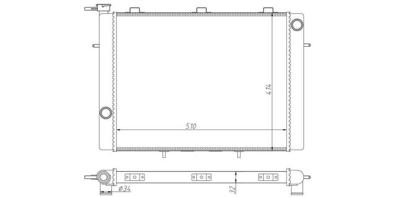 Radiator Isuzu Kb160,Kb200,Kb230,260 4Za1,4Zc1,4Zd1,4Ze1 1989-1998