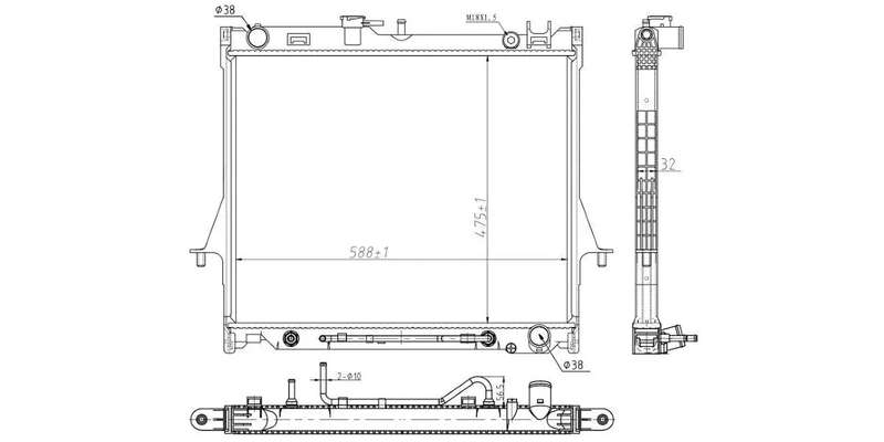 Radiator Isuzu Kb300Tdi,4X$ [P190] 2004-2007