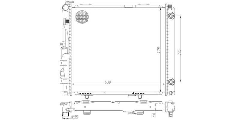 Radiator Mercedes 230E,260E,300E,E280,E320 [W124] M102,M103,M104 1986-1996