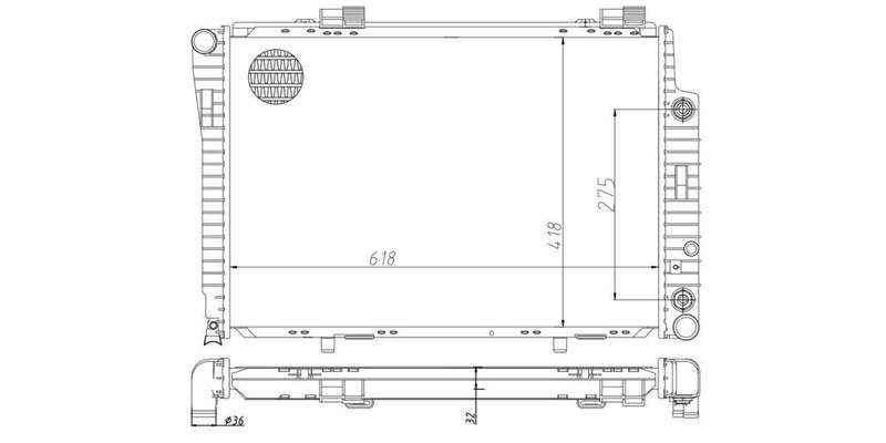 Radiator Mercedes C180,C200,C220,C230,C280 [W202] M111.920/941/961/974/970,M112.902/940 1994-2000