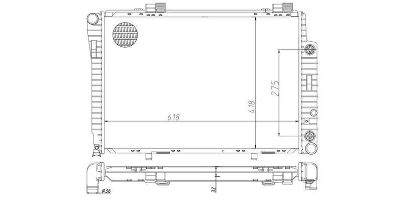 Radiator Mercedes C180,C200,C220,C230,C280 [W202] M111.920/941/961/974/970,M112.902/940 1994-2000