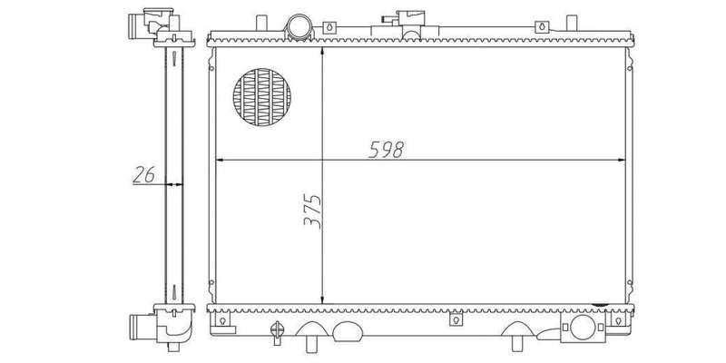 Radiator Mitsubishi Colt 2.4I 4X2,4X4 4G64 1998-2008