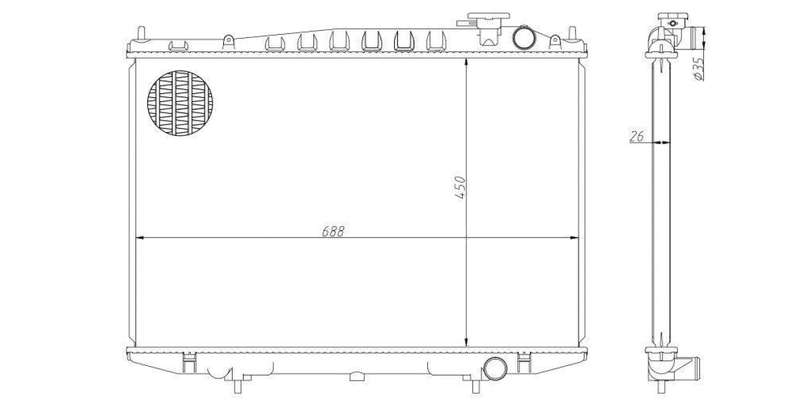 Radiator Nissan Hardbody 2.0,2400I Na20S,Ka20De,Ka24E,De 1999-2008