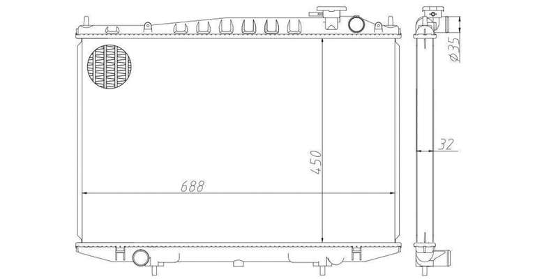 Radiator Nissan Hardbody 2.7D,3.2D Td27,Qd32 1999-2008