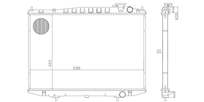Radiator Nissan Hardbody 3.0I,3.0Td Vg30E,Zd30Ddt,Vg33E 1999-2008