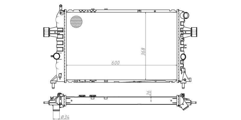 Radiator Opel Astra 1.6,1.8,2.0,2.2 Z16Xe,X18Xe1,Z18Xe1,X20Xev,Z20Let,Z22Se 1999-2004
