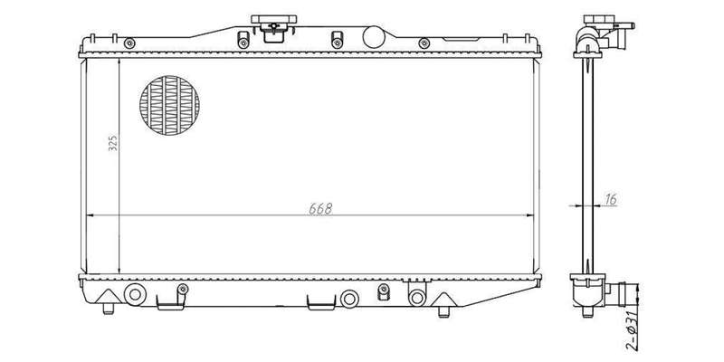 Radiator Toyota Conquest,Corolla 2Al,2E,4Al 1984-1988