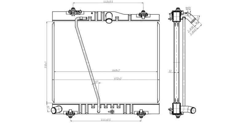 Radiator Toyota Hiace Sesfikile,Quantum 2Tr-Fe 2005-2019>