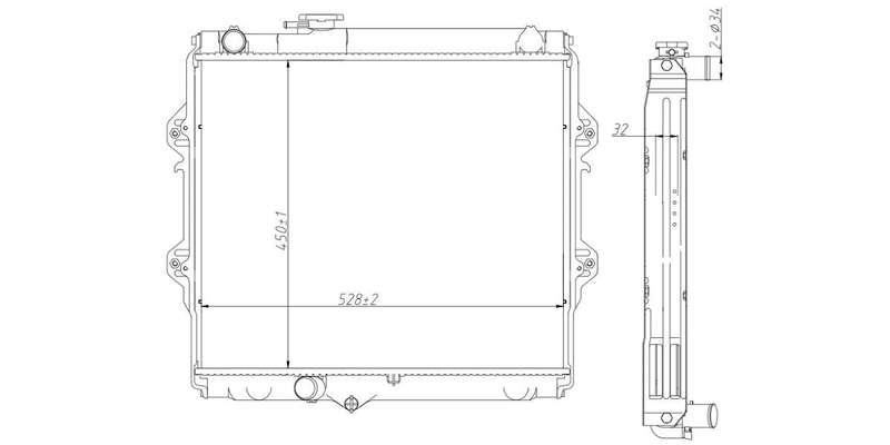 Radiator Toyota Hilux 2400D 2L,2L-2 1995-2005