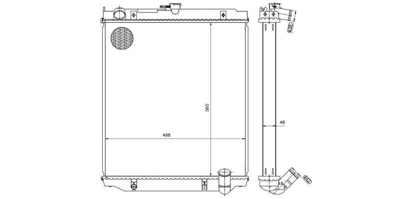 Radiator Toyota Landcruiser 100,4.2D 1Hz,1Hd-Fte 1998-2007 MANUAL TRANSMISSION