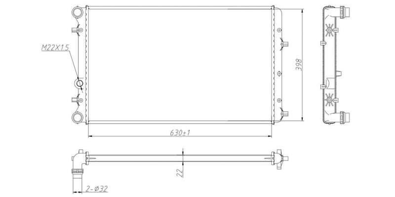 Radiator Vw Crosspolo,Polo,Polo Classic,Vivo Bts,Cls,Blm,Clp,Bah,Bud,Cay,Cln,Asz 2004-2014>
