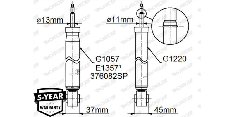 Shock Rear Vw Jetta 6 2011-2016> (MONROE)(G1220)
