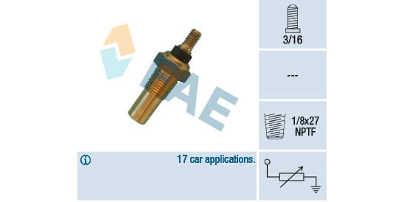 Temperature Switch 1Pin 1/8X27Nptf Ford (Endura,Essex,Koln,Kent) (FAE) (32040)