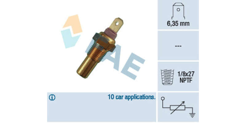 Temperature Switch 1Pin 1/8X27Nptf Ford (Essex,Koln,Cvh-Luc) (FAE) (31270)