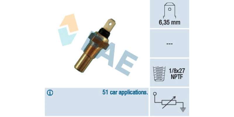 Temperature Switch 1Pin 1/8X27Nptf Ford Fiesta,Escort,Laser,Metoer,Mazda Soho,Rustler (Cvh Pte,Cv...
