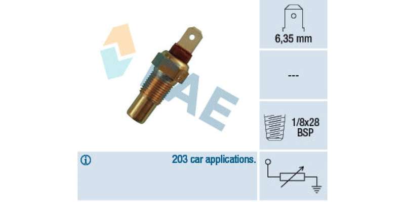 Temperature Switch 1Pin 1/8X28Bsp Daihatsu (Cb60,Ej-Ve,K3-Ve,Ed-20,3Sz-Ve) Ford (Fs,Kf,Kl) Hyunda...