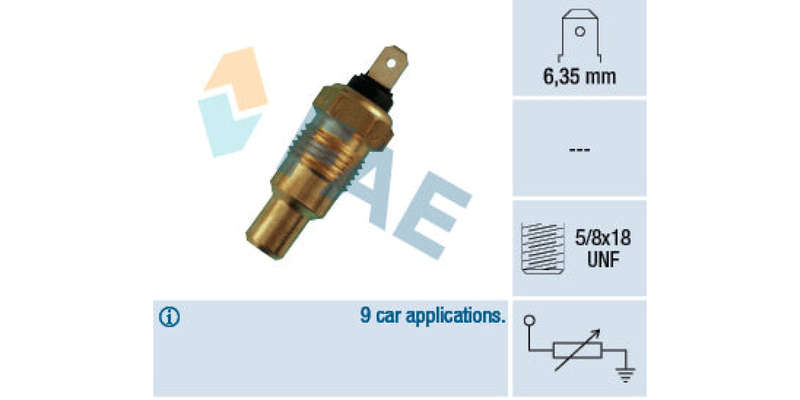 Temperature Switch 1Pin 5/8X18Unf Alfa 155 Ts (Ar67) Fiat Uno 1400 T (146A8) (FAE) (31490)