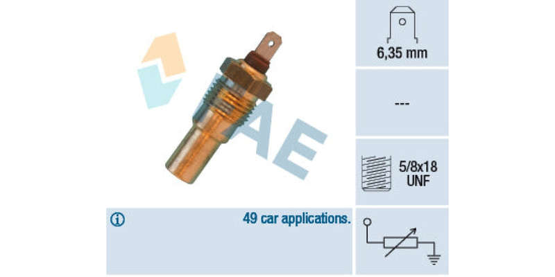 Temperature Switch 1Pin 5/8X18Unf Nissan (Ca18Det,E13,L28,Ca20,Sd22,Sd23,Na26,Na20,Z24,Vg30,Z22) ...