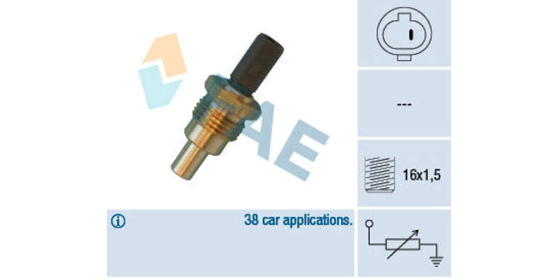 Temperature Switch 1Pin M16X1.5 Toyota (3S,5S,1Rz,2Rz,5L,2Gd,5Vz,1Kz,2Tz,2Y,2L,3L,1Fz,1Hz,2Kd) (F...