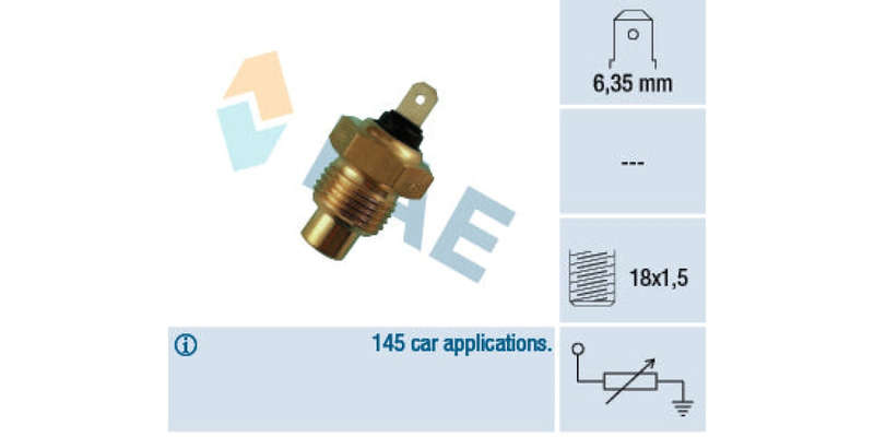 Temperature Switch 1Pin M18X1.5 Peugeot (Xc6,Xc7,Xd4,Xm7,Xn1,Xn2) Renault 5 (8-10,C2J) (FAE) (31020)