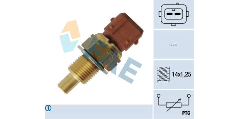 Temperature Switch 2Pin M14X1.25 Peugeot,Volvo (Tu5Jp,Tu5Jp4,Es9J4,B4204T3/T5) (FAE) (33793)