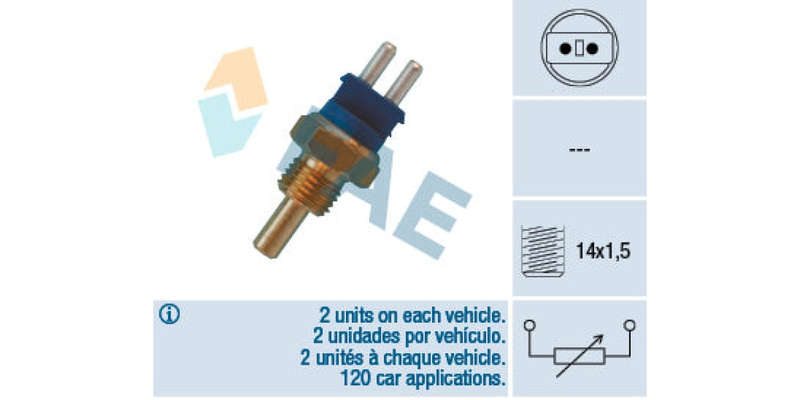Temperature Switch 2Pin M14X1.5 Mercdes M102,M111,M103,M112,Om605,M104 (FAE) (32580)