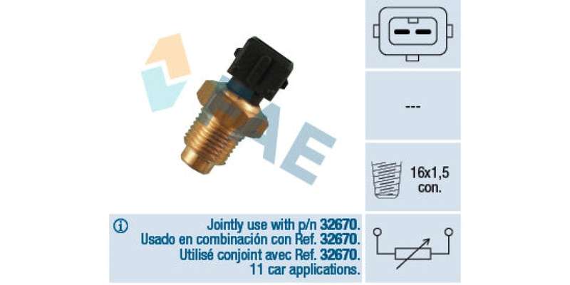 Temperature Switch 2Pin M16X1.5 Fiat 176A3.000 (FAE) (32540)