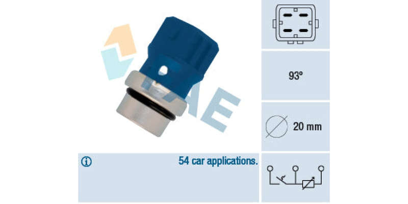 Temperature Switch 4Pin 20Mm D Vw Kombi (Afu,Adv,Acv) (FAE) (34330)