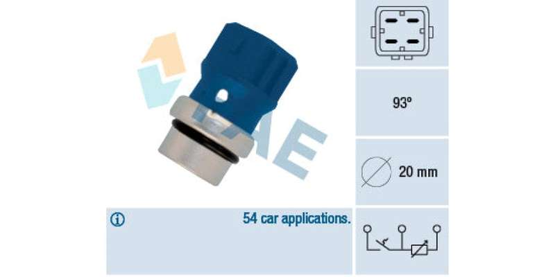 Temperature Switch 4Pin 20Mm D Vw Kombi (Afu,Adv,Acv) (FAE) (34330)